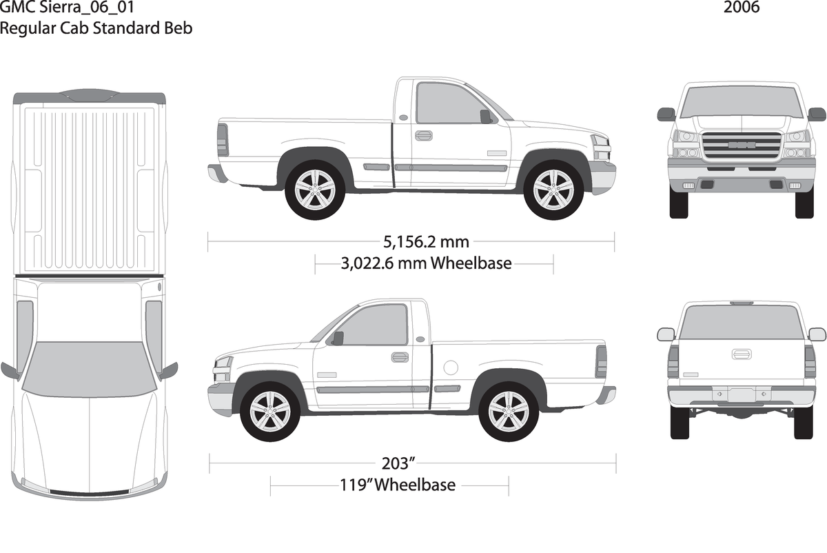 2006 Gmc Sierra 1500 V01 Vehicle Wrap Template