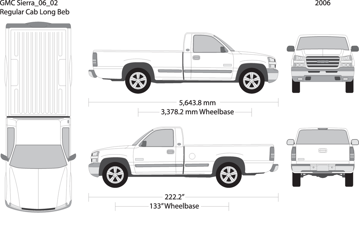 2006 Gmc Sierra 1500 V02 Vehicle Wrap Template
