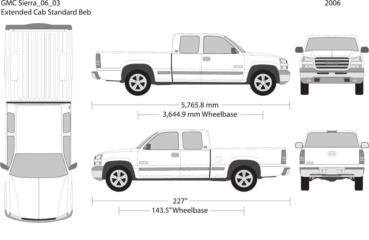 2006 GMC Sierra 1500 vector wrap template V03, Design-Ready PDF - GravBase