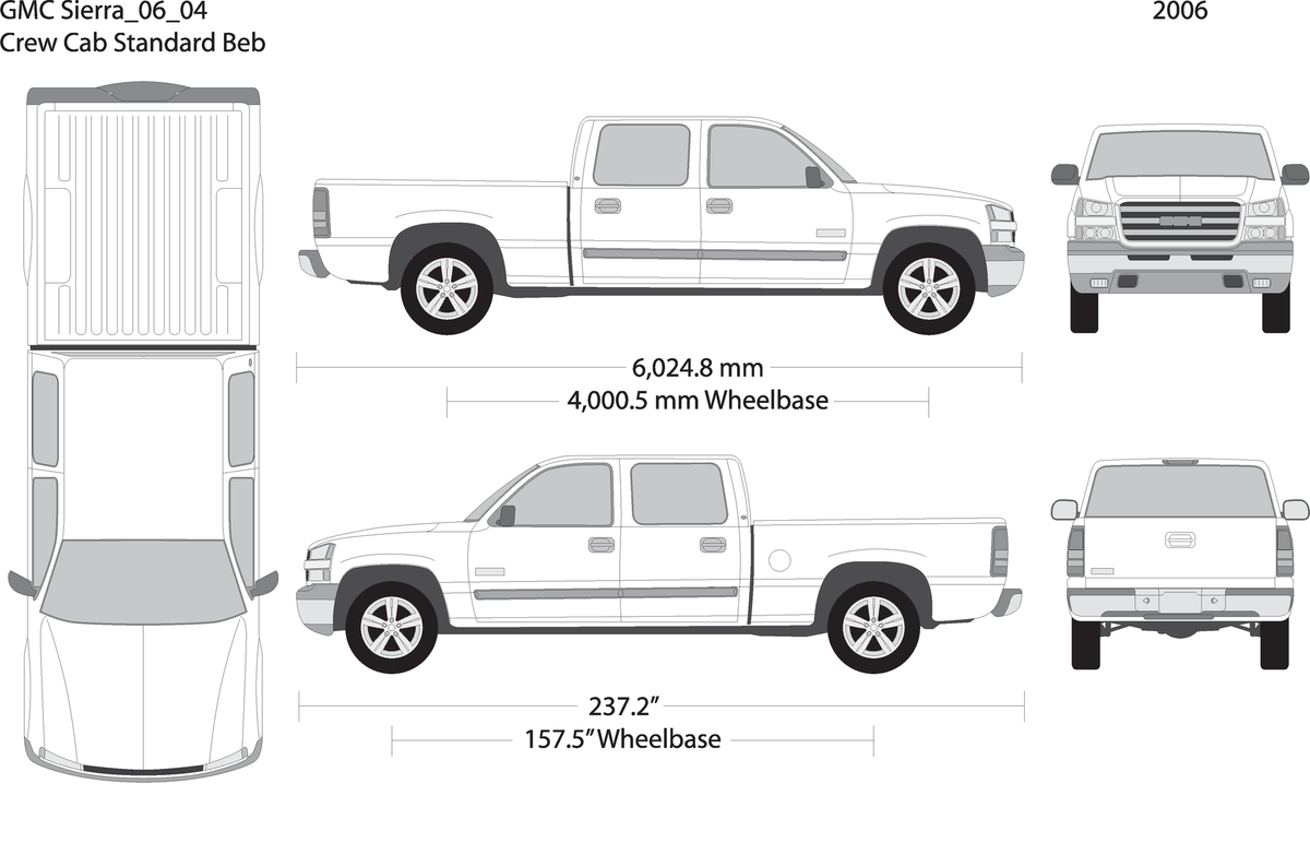 2006 Gmc Sierra 1500 V04 Vehicle Wrap Template