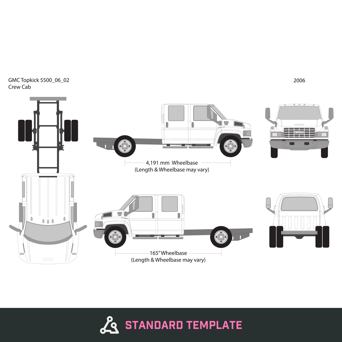 2006 GMC Topkick 5500 vector wrap template V02, Design-Ready PDF - GravBase