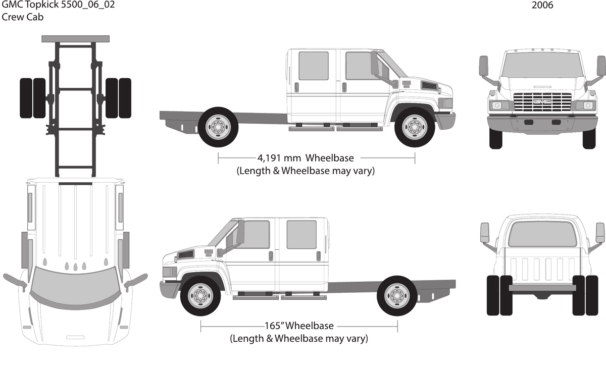 2006 GMC Topkick 5500 vector wrap template V02, Design-Ready PDF - GravBase