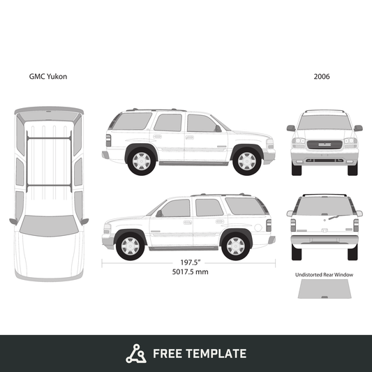 2006 GMC Yukon free vector vehicle wrap template - GravBase