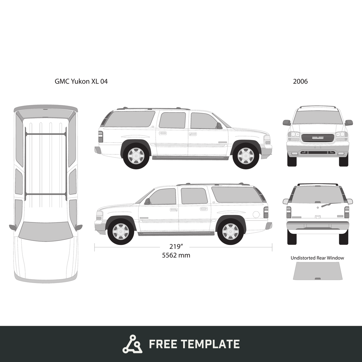 2006 GMC Yukon free vector vehicle wrap template - GravBase