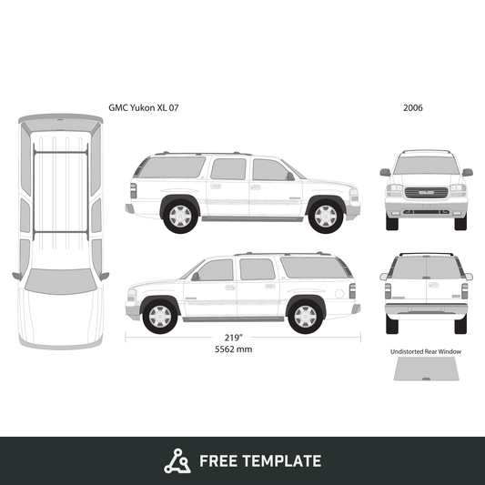 2006 GMC Yukon free vector vehicle wrap template - GravBase