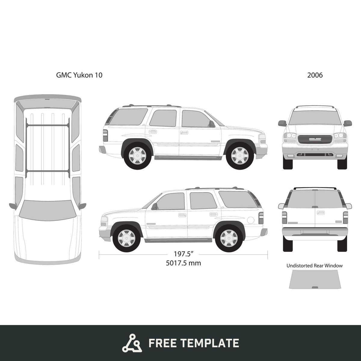 2006 GMC Yukon free vector vehicle wrap template - GravBase