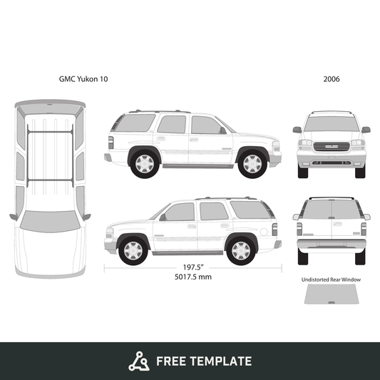 2006 GMC Yukon free vector vehicle wrap template - GravBase