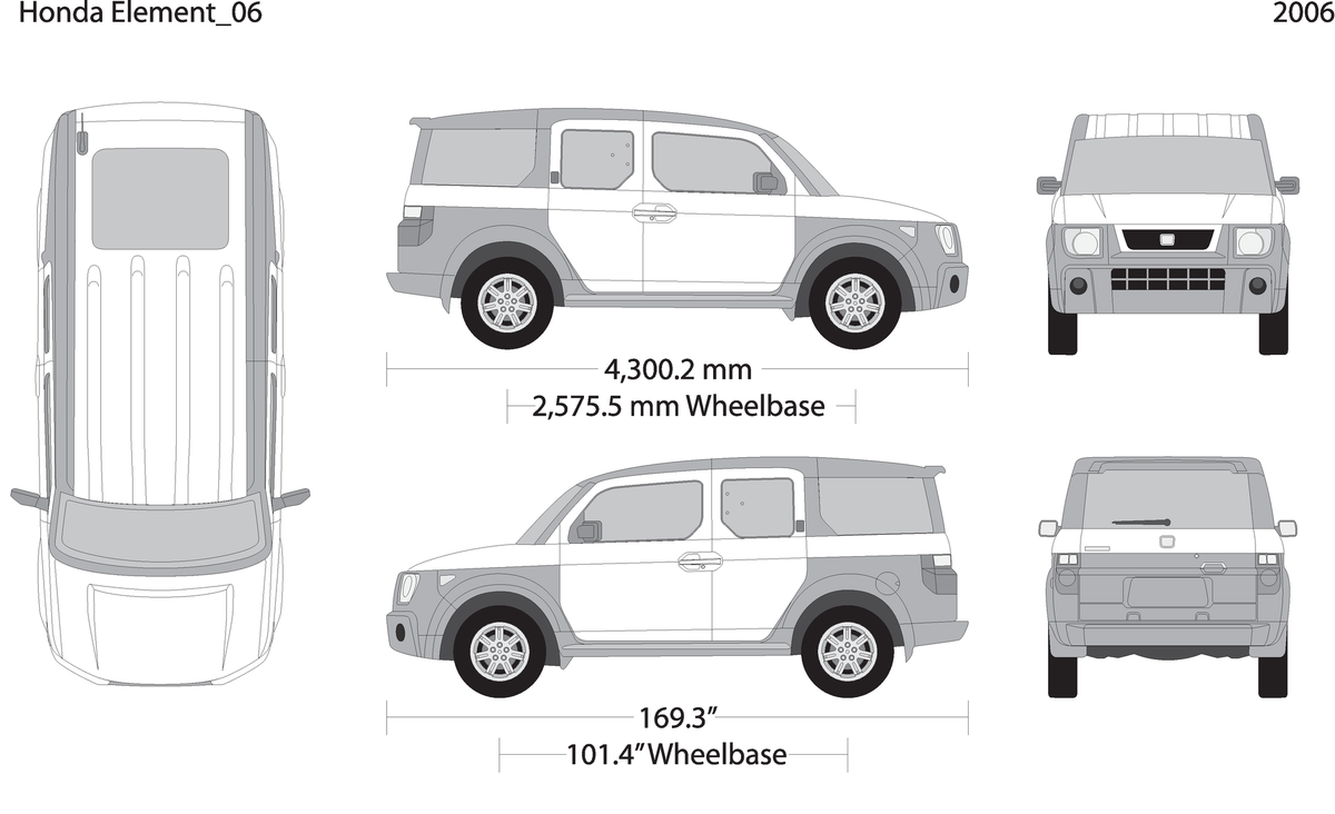 2006 Honda Element V06 Vehicle Wrap Template
