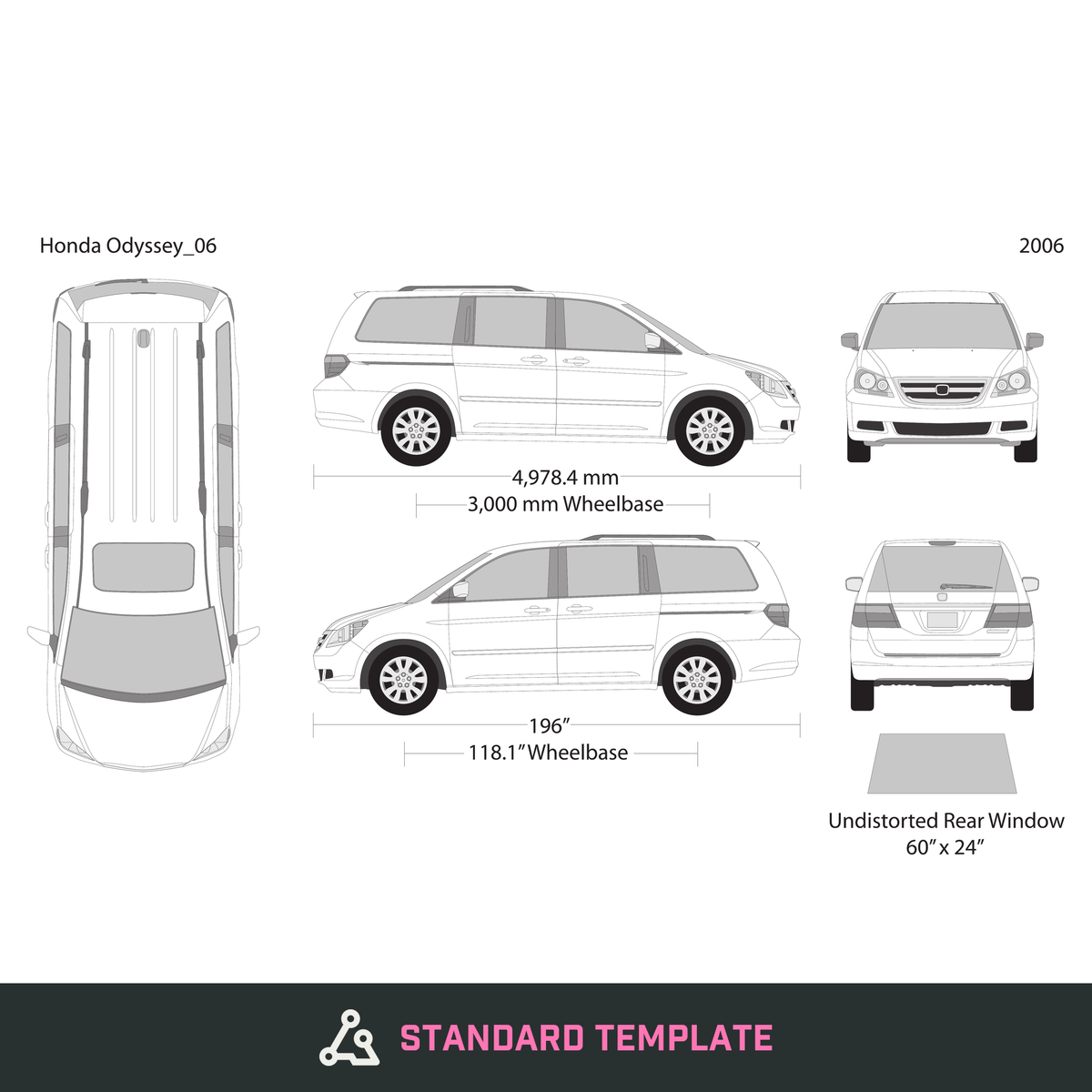 2006 Honda Odyssey vector wrap template, Design-Ready PDF - GravBase