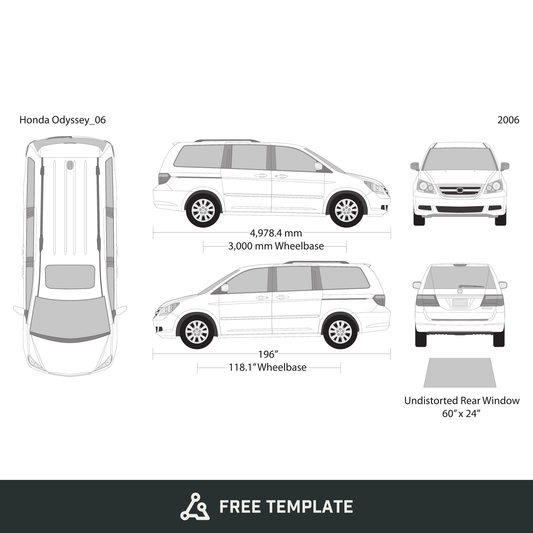 2006 Honda Odyssey free vector vehicle wrap template - GravBase