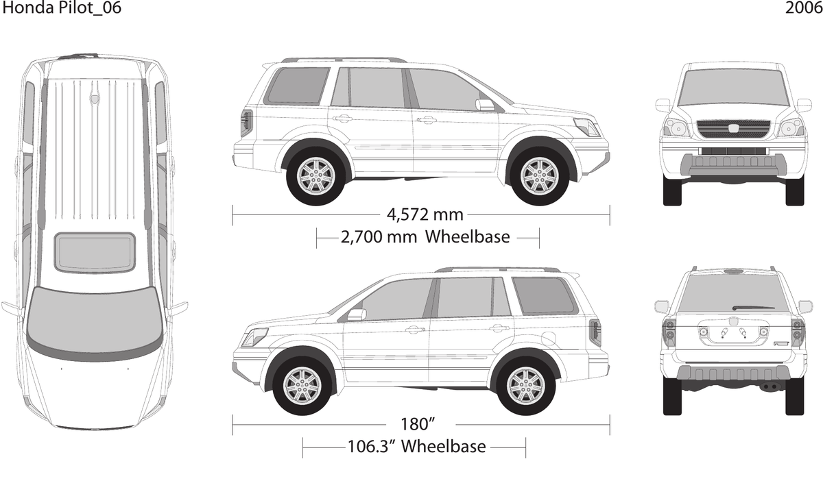 2006 Honda Pilot vector wrap template, Design-Ready PDF - GravBase