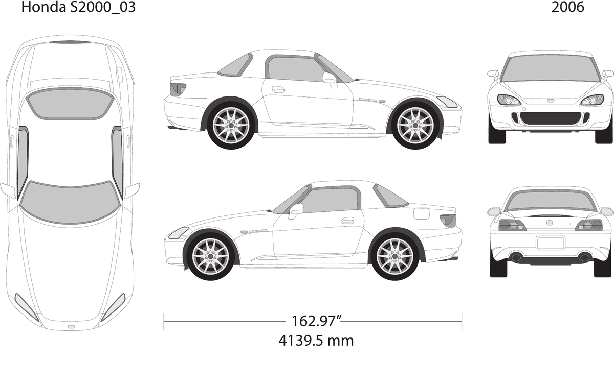 2006 Honda S2000 vector wrap template, Design-Ready PDF - GravBase