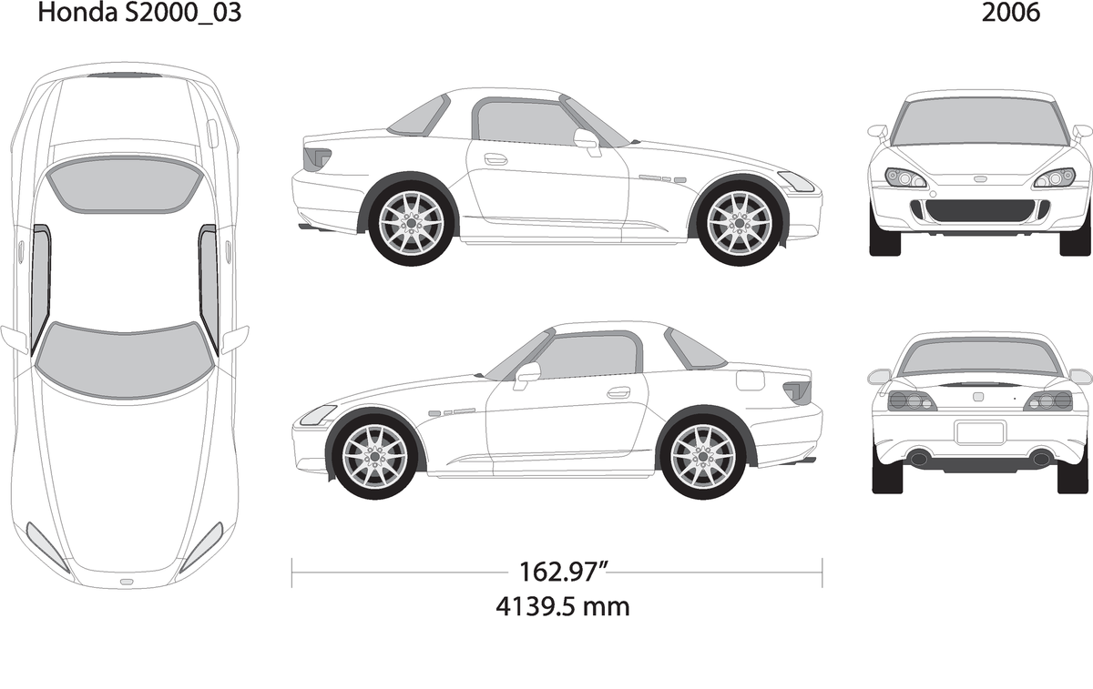 2006 Honda S2000 V03 Vehicle Wrap Template