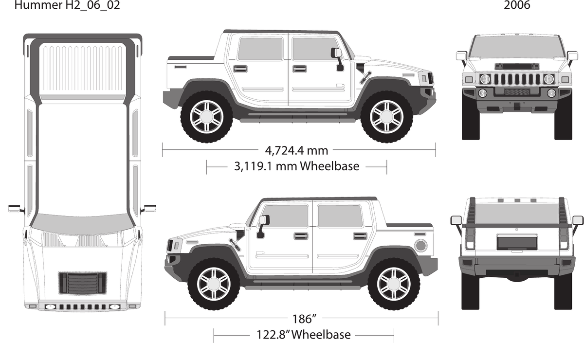 2006 Hummer H2 vector wrap template V02, Design-Ready PDF - GravBase
