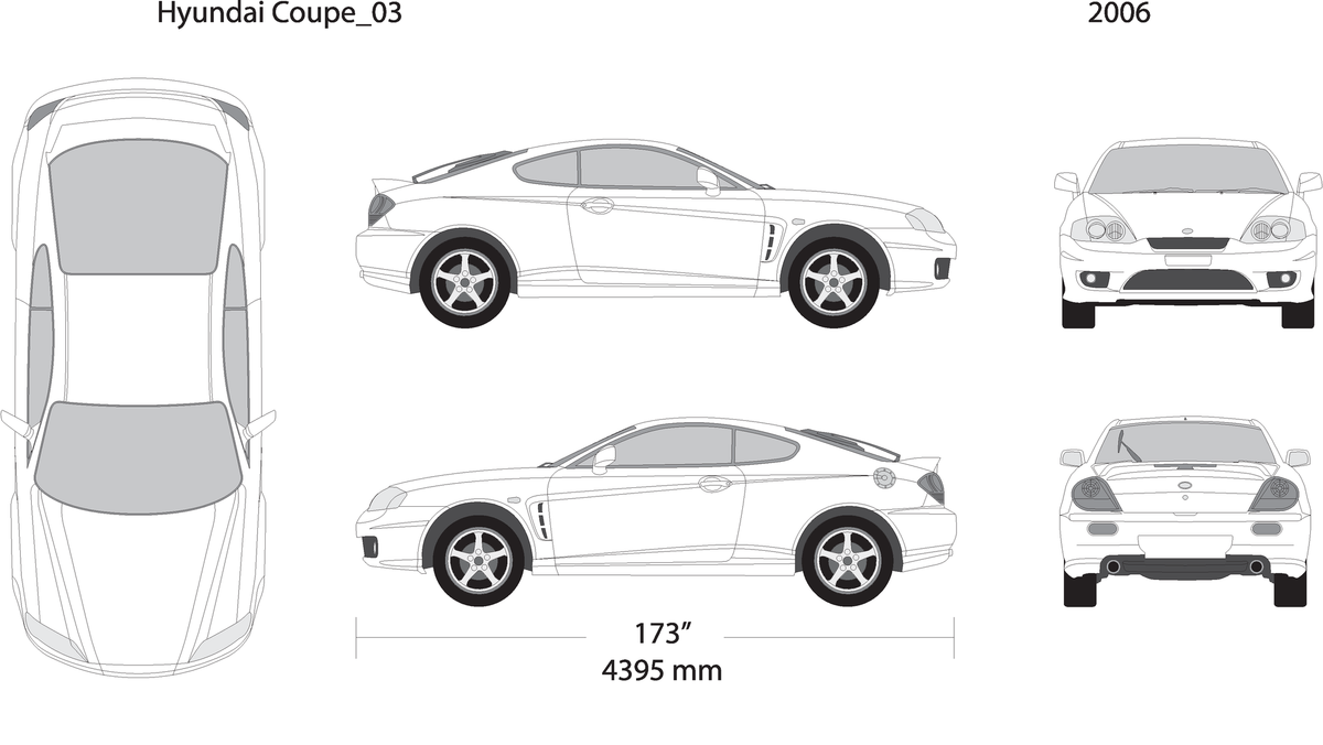 2006 Hyundai Coupe V03 Vehicle Wrap Template