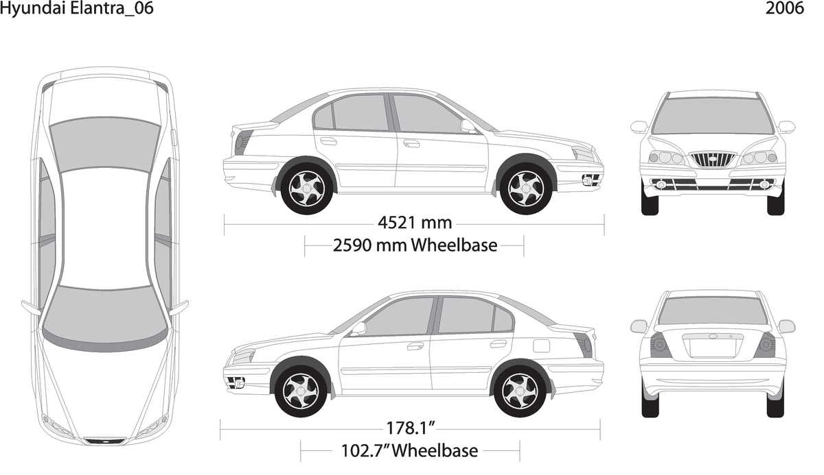 2006 Hyundai Elantra V06 Vehicle Wrap Template