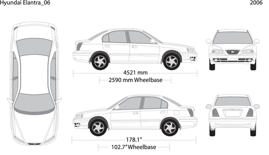 2006 Hyundai Elantra V06 Vehicle Wrap Template