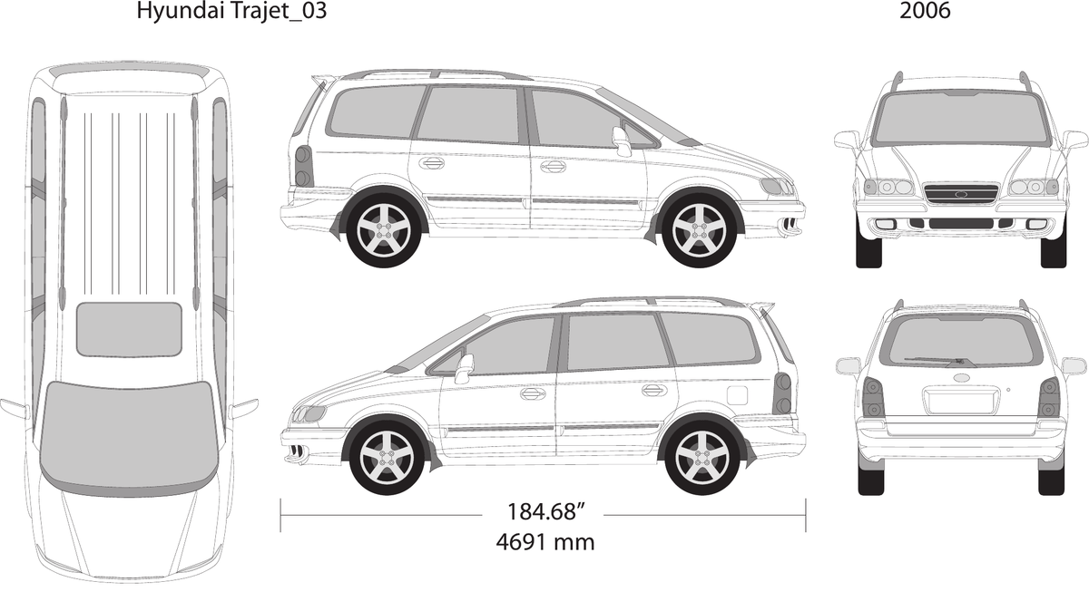 2006 Hyundai Trajet Vector Wrap Template - GravBase