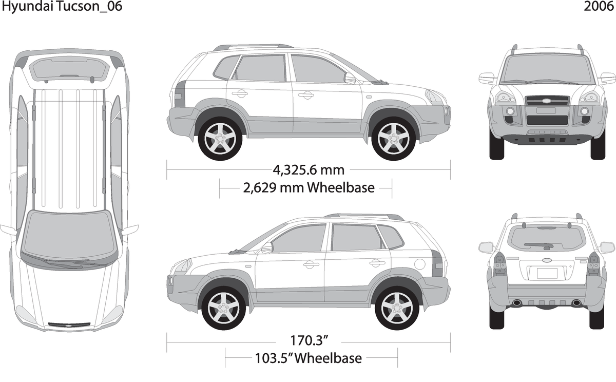 2006 Hyundai Tucson V06 Vehicle Wrap Template