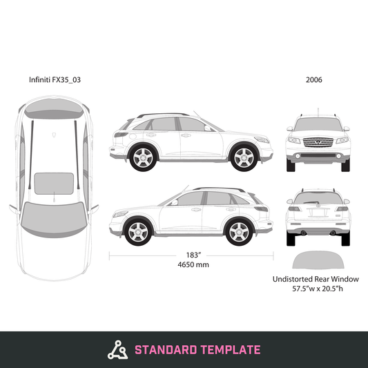 2006 Infiniti FX 35 vector wrap template, Design-Ready PDF - GravBase