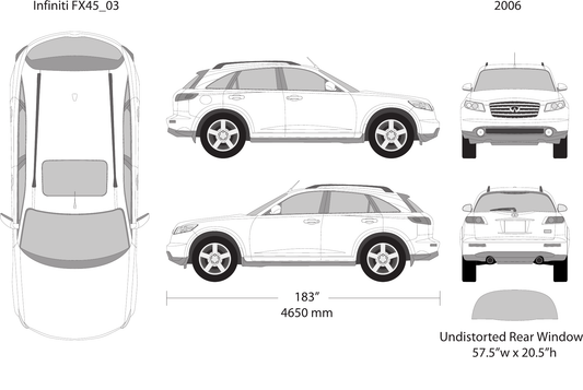 2006 Infiniti FX 45 vector wrap template, Design-Ready PDF - GravBase
