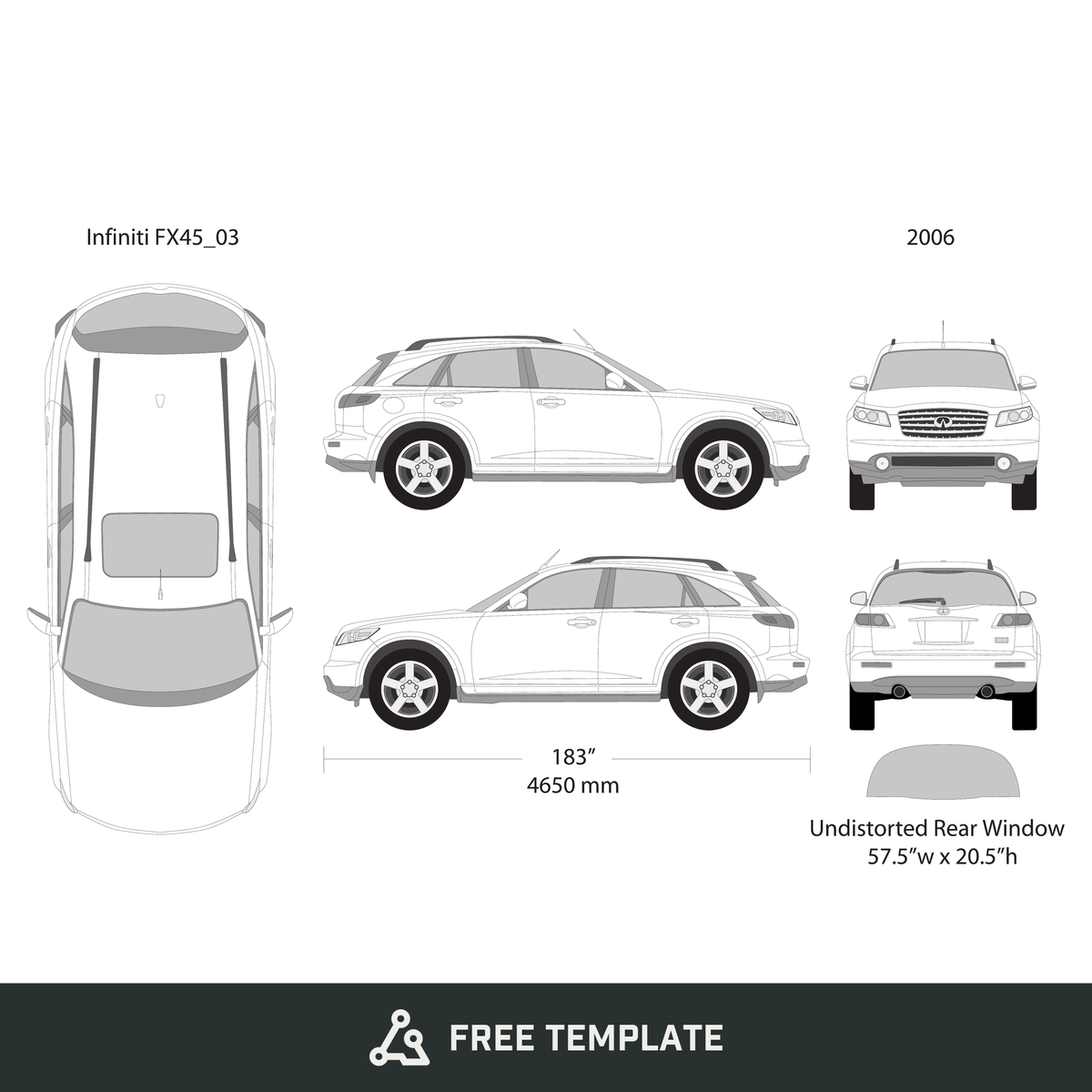 2006 Infiniti FX 45 free vector vehicle wrap template - GravBase