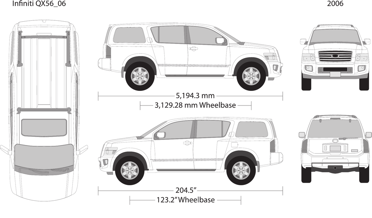 2006 Infiniti QX56 vector wrap template, Design-Ready PDF - GravBase