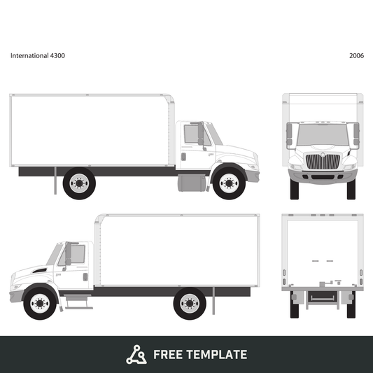 2006 International 4300 free vector vehicle wrap template - GravBase