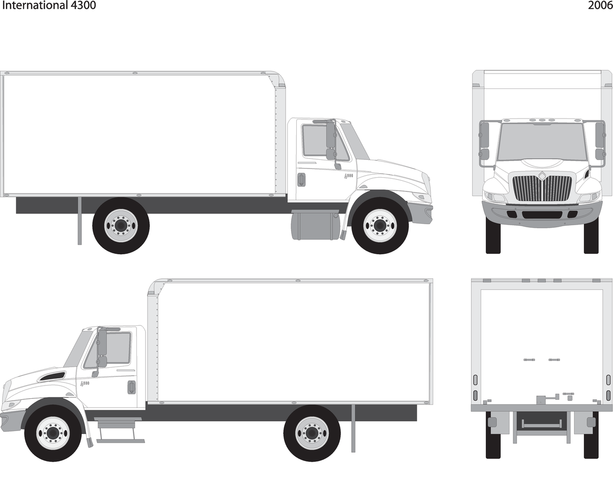2006 International 4300 V06 Vehicle Wrap Template
