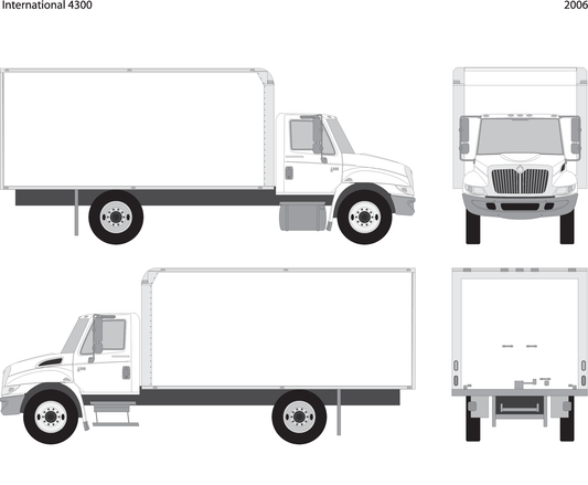 2006 International 4300 V06 Vehicle Wrap Template