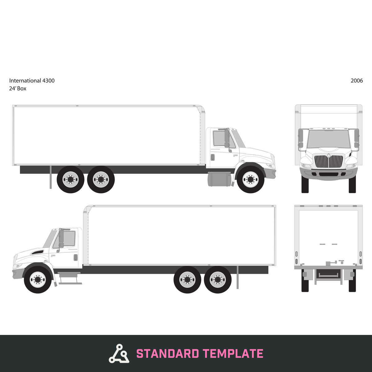 2006 International 4300 vector wrap template V24, Design-Ready PDF - GravBase