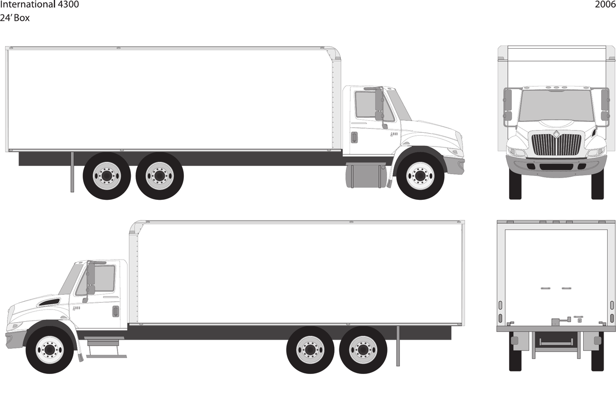 2006 International 4300 vector wrap template V24, Design-Ready PDF - GravBase