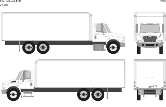 2006 International 4300 vector wrap template V24, Design-Ready PDF - GravBase