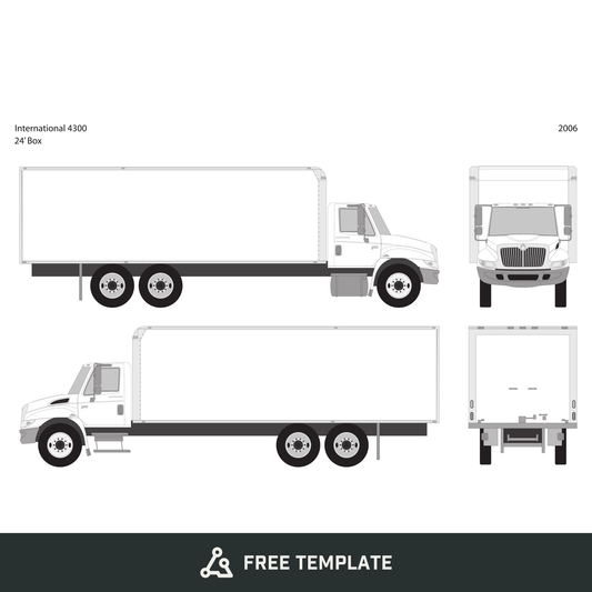 2006 International 4300 free vector vehicle wrap template - GravBase