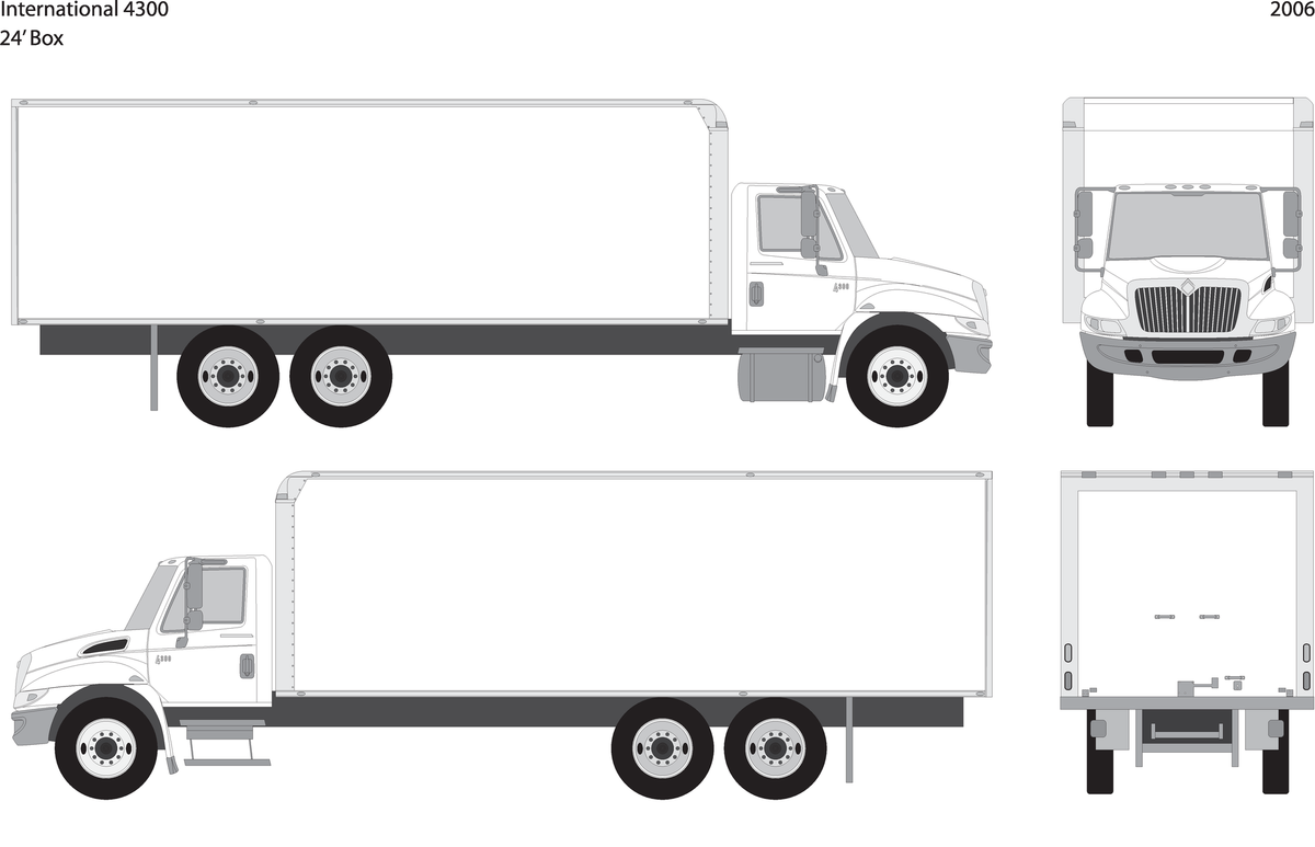 2006 International 4300 V24 Vehicle Wrap Template