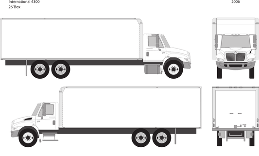 2006 International 4300 vector wrap template V26, Design-Ready PDF - GravBase
