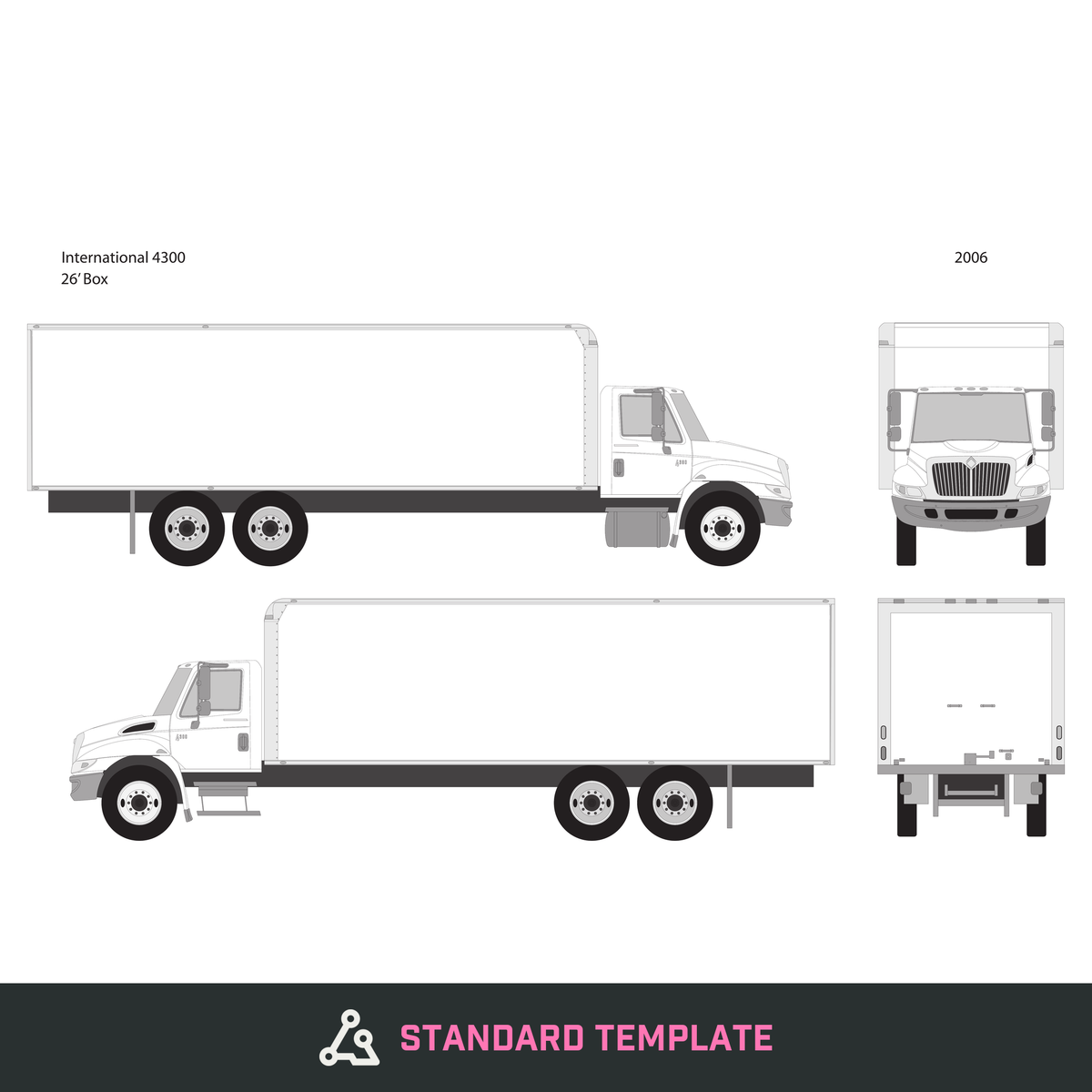 2006 International 4300 vector wrap template V26, Design-Ready PDF - GravBase