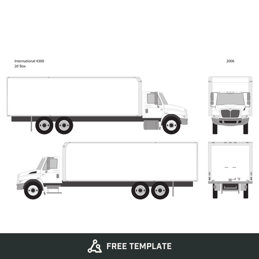 2006 International 4300 free vector vehicle wrap template - GravBase