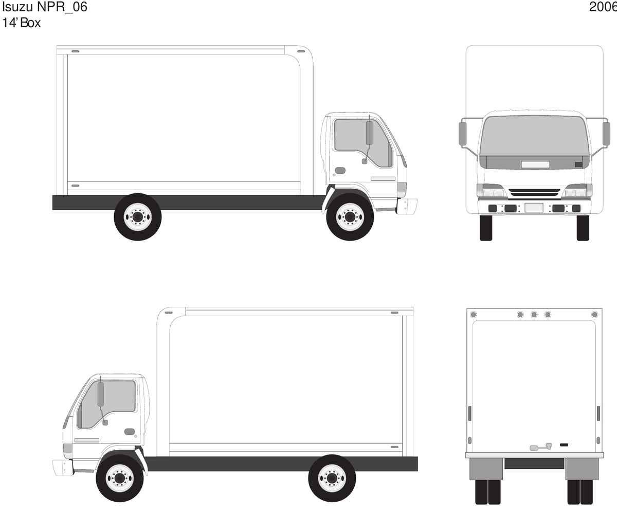 2006 Isuzu NPR vector wrap template, Design-Ready PDF - GravBase