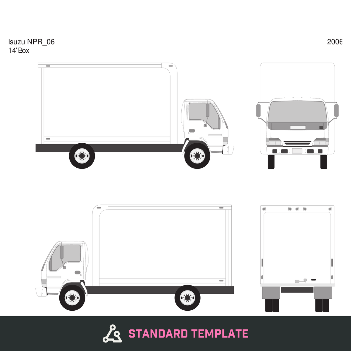 2006 Isuzu NPR vector wrap template, Design-Ready PDF - GravBase