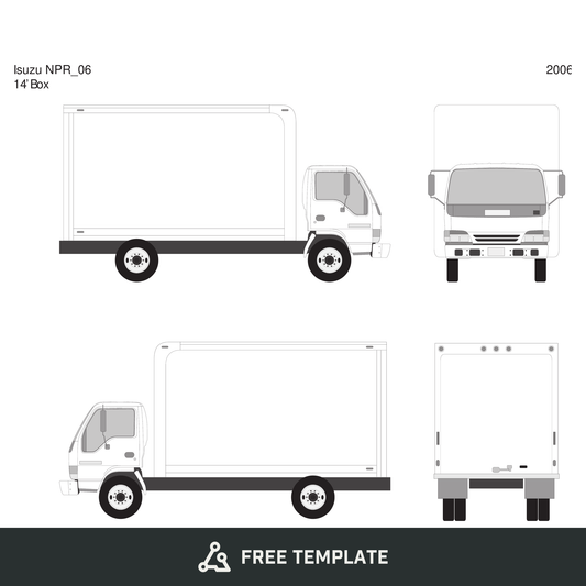 2006 Isuzu NPR free vector vehicle wrap template - GravBase