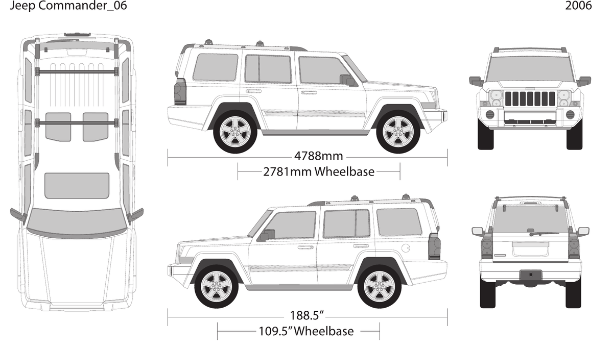 2006 Jeep Commander vector wrap template, Design-Ready PDF - GravBase