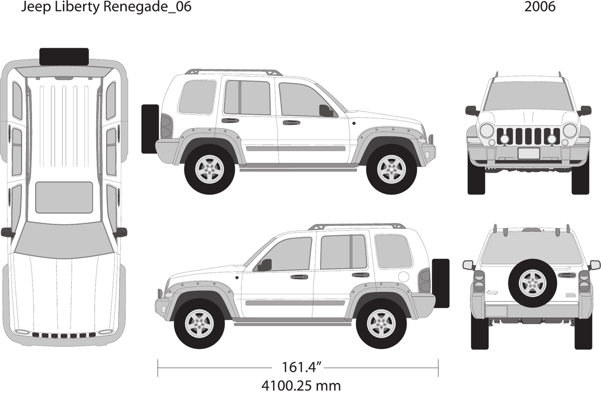 2006 Jeep Liberty vector wrap template V06, Design-Ready PDF - GravBase