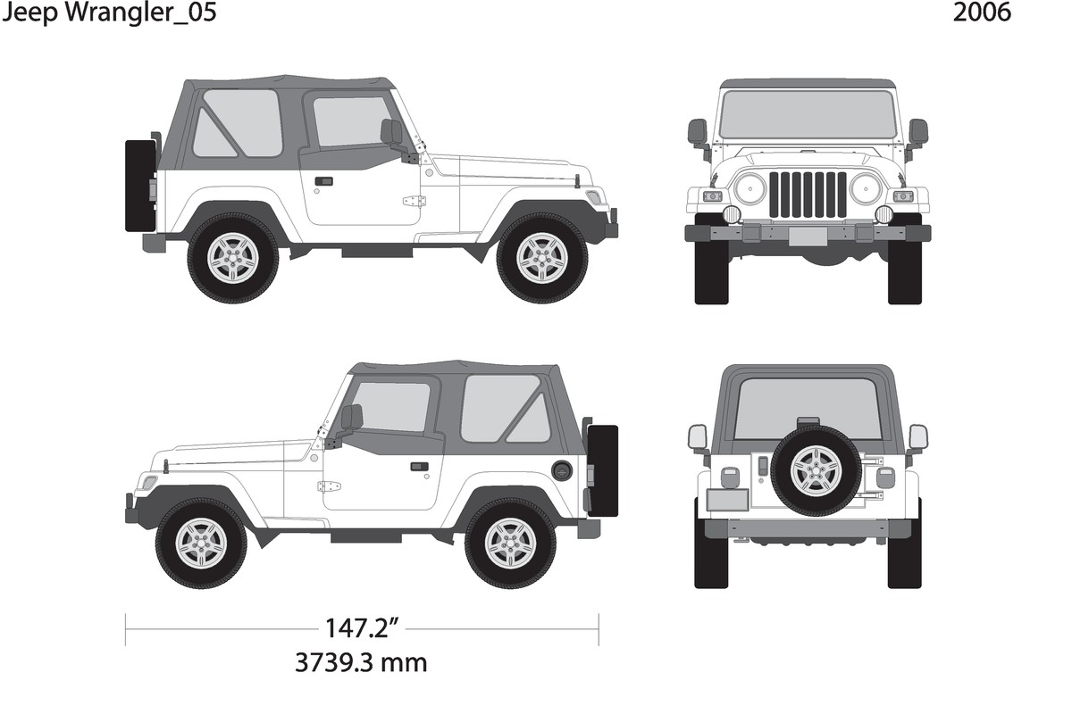 2006 Jeep Wrangler V01 Vehicle Wrap Template