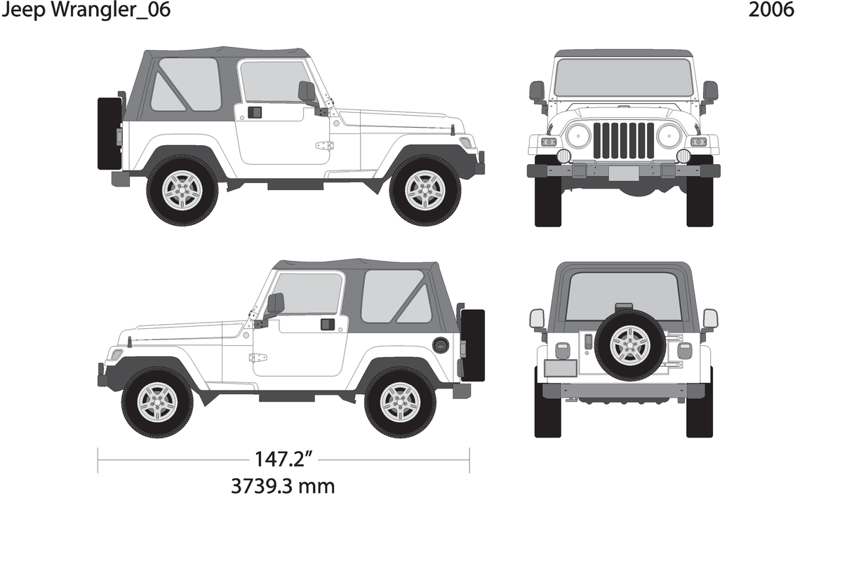 2006 Jeep Wrangler V02 Vehicle Wrap Template