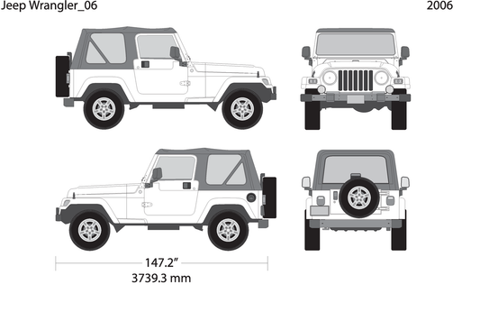 2006 Jeep Wrangler V02 Vehicle Wrap Template