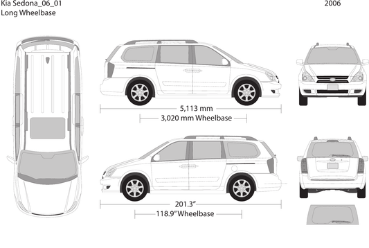 2006 Kia Sedona vector wrap template, Design-Ready PDF - GravBase