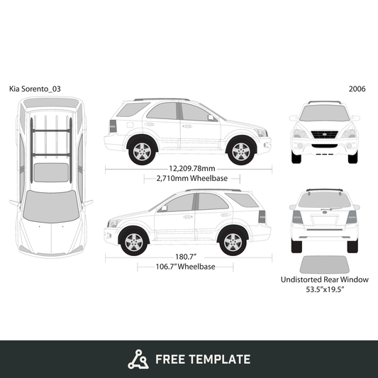 2006 Kia Sorento free vector vehicle wrap template - GravBase