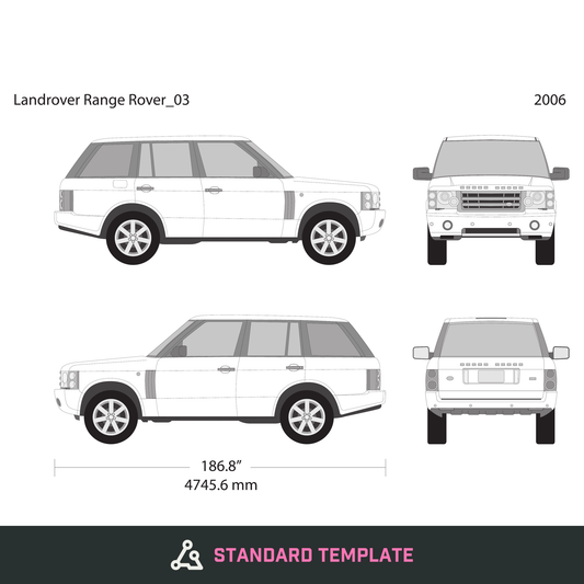2006 Land Rover Range Rover vector wrap template, Design-Ready PDF - GravBase