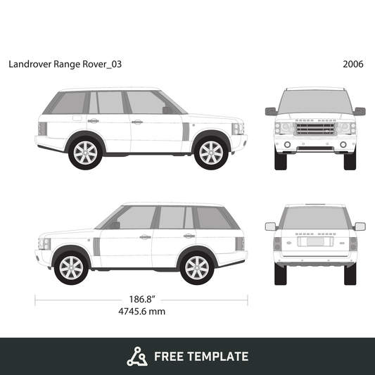 2006 Land Rover Range Rover free vector vehicle wrap template - GravBase